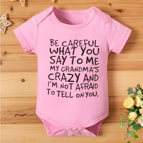 BUNDLE DEAL‼️ Be Careful What You Say Boy / Girl Onesie/ 3-Pack Hair Bows - Picture 2 of 9